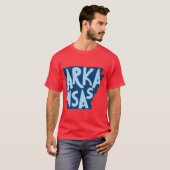 Arkansas Doodle Letters Kaart Omtrek T-shirt (Voorkant volledig)