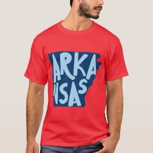 Arkansas Doodle Letters Kaart Omtrek T-shirt