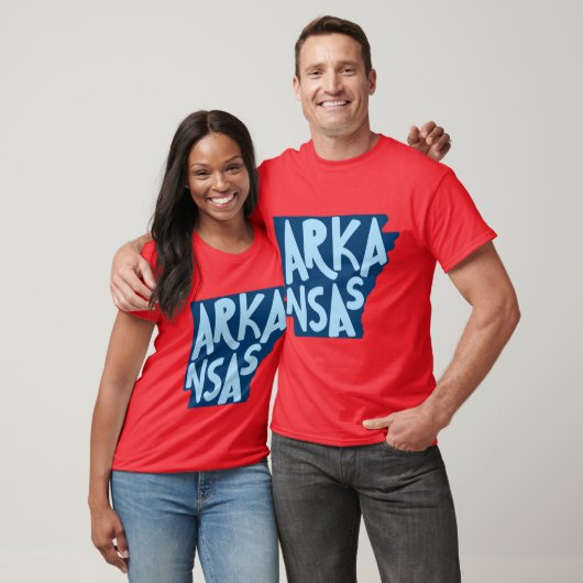 Arkansas Doodle Letters Kaart Omtrek T-shirt (Unisex)
