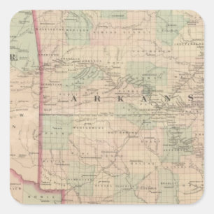 Arkansas en deel van het Indische Territorium Vierkante Sticker