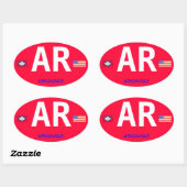 Arkansas Europese stijl Bumpersticker Ovale Sticker (Vel)