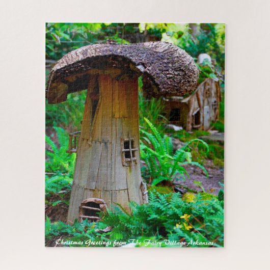Arkansas Fairy Village. Kerstgroeten Legpuzzel (Verticaal)