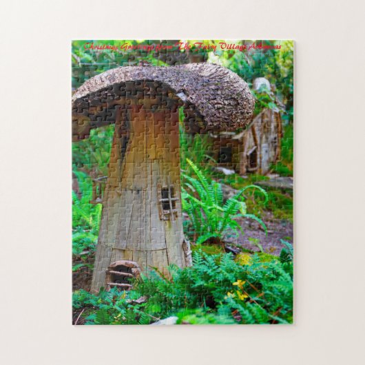 Arkansas Fairy Village. Kerstgroeten Legpuzzel (Verticaal)