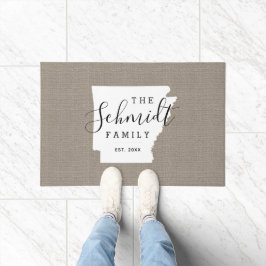 Arkansas Family Monogram State Doormat Deurmat