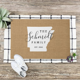 Arkansas Family Monogram State Doormat Deurmat