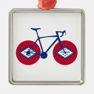 Arkansas Flag Cycling Metalen Ornament