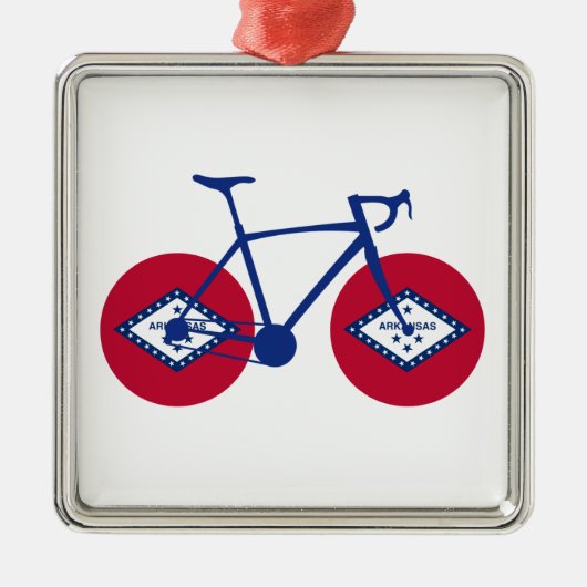Arkansas Flag Cycling Metalen Ornament (Voorkant)