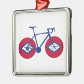 Arkansas Flag Cycling Metalen Ornament (Links)