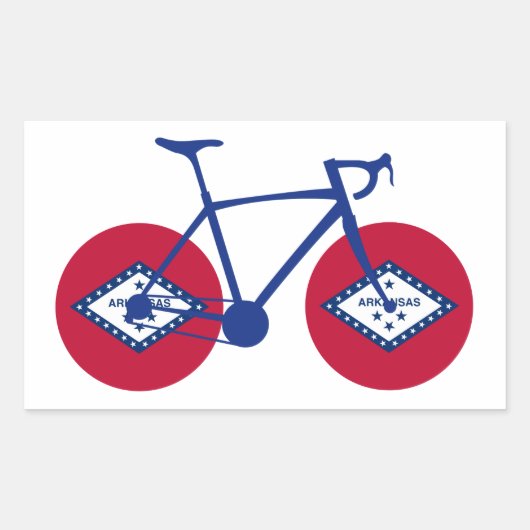 Arkansas Flag Cycling Rechthoekige Sticker (Voorkant)