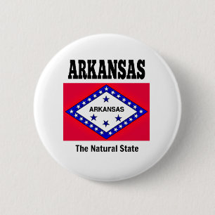 Arkansas Flag en Motto Ronde Button 5,7 Cm
