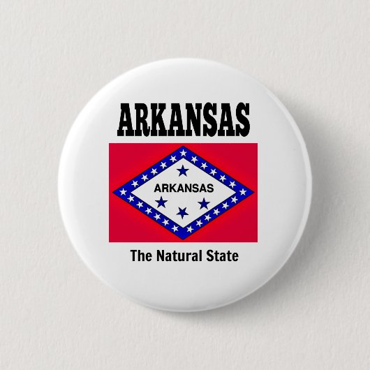 Arkansas Flag en Motto Ronde Button 5,7 Cm (Voorkant)