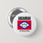 Arkansas Flag en Motto Ronde Button 5,7 Cm (Voorkant /achterkant)