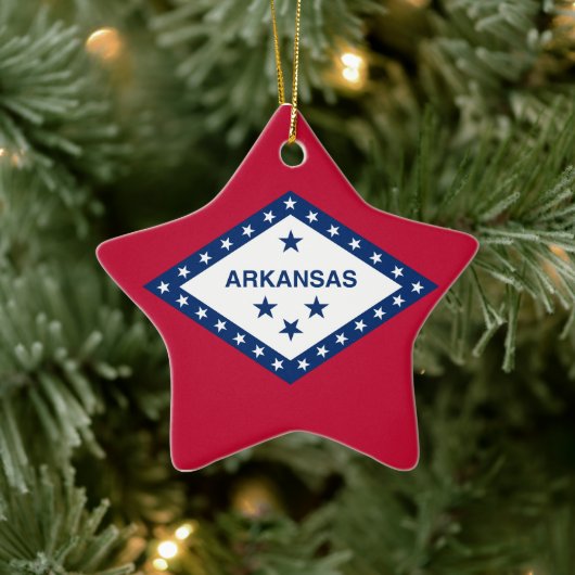 Arkansas Flag Keramisch Ornament (Boom)