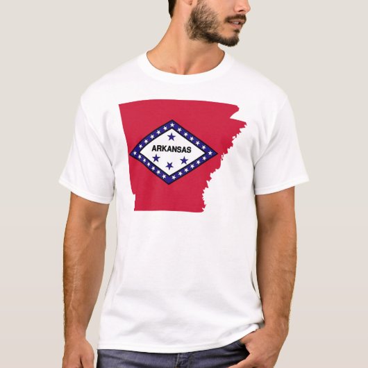 Arkansas Flag Map T-shirt (Voorkant)