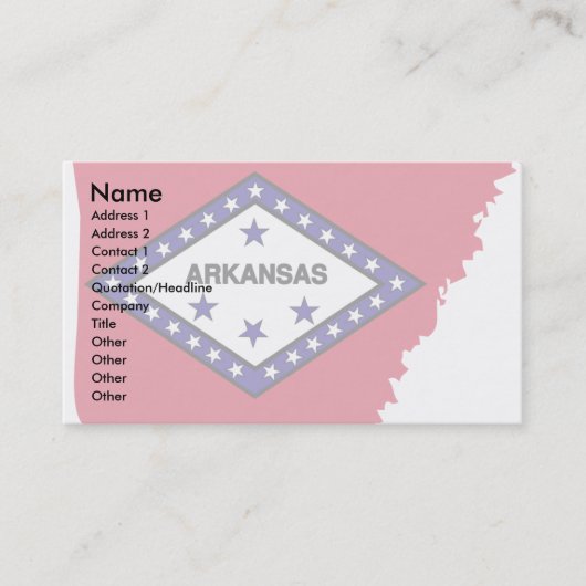 Arkansas Flag Map Visitekaartje (Voorkant)