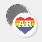 Arkansas Gay Pride Rainbow Heart Magneet (Voorkant / Achterkant)