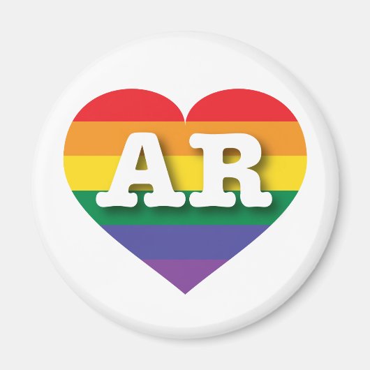 Arkansas Gay Pride Rainbow Heart Magneet (Voorkant)