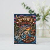 Arkansas Gone Fishing Alligator Gar Briefkaart (Staand voorkant)