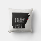 Arkansas GPS-coördinaten met hart Kussen (Voorkant)