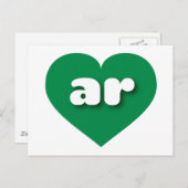 Arkansas green hart - Ik hou van ar Briefkaart (Voorkant / Achterkant)