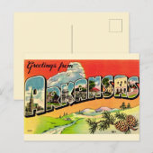  Arkansas Groet Kleurrijke Vintage Ansichtkaart  Briefkaart (Voorkant / Achterkant)