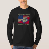Arkansas Grown American To The Bone Home State Ark T-shirt (Voorkant)