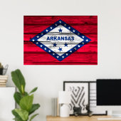 Arkansas Grunge State Flag Poster (Thuiskantoor)