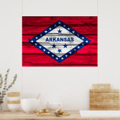 Arkansas Grunge State Flag Poster (Keuken)