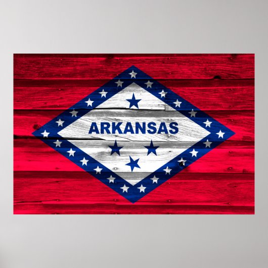 Arkansas Grunge State Flag Poster (Voorkant)