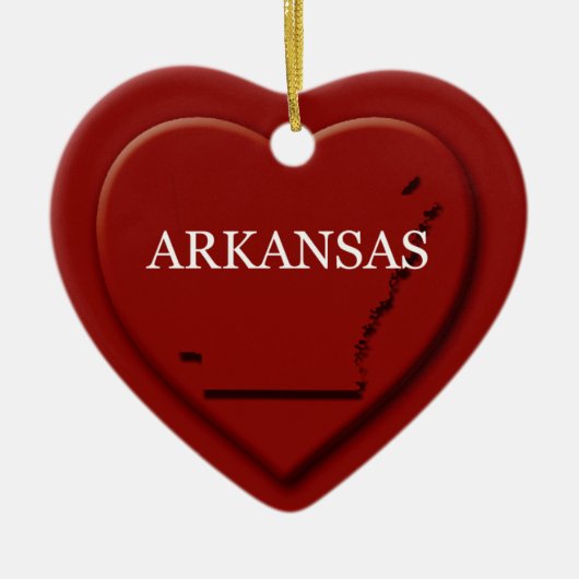 Arkansas Heart Map kerstversiering Keramisch Ornament (Voorkant)