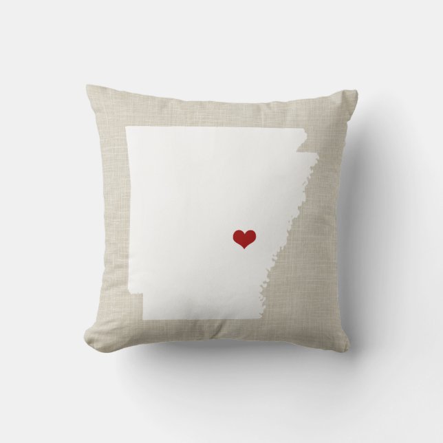 Arkansas Home State New Home Pillow 16 x 16 inch Kussen (Voorkant)