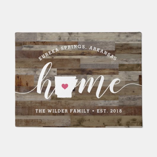 Arkansas Home State Personalized Wood Kijk Deurmat (Voorkant)