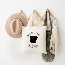 Arkansas Home Sweet Home Familie Monogram Tote Bag