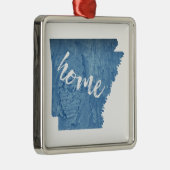 Arkansas Home Wood Grain Metalen Ornament (Rechts)