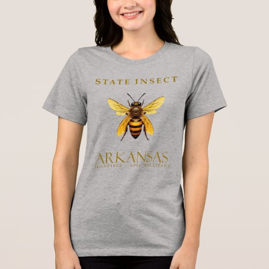 Arkansas Honey Bee Design Tri-Blend Shirt (Voorkant)