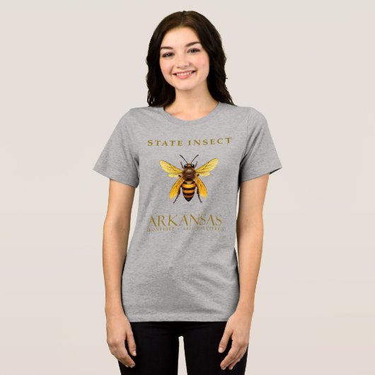 Arkansas Honey Bee Design Tri-Blend Shirt (Voorkant volledig)