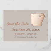 Arkansas Huwelijk Save The Date Rose Goud Folie Uitnodiging (Voorkant)