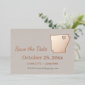 Arkansas Huwelijk Save The Date Rose Goud Folie Uitnodiging (Staand Voorkant)