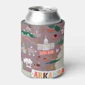 Arkansas Illustrated: Verenigde Staten Reiskaart Blikjeskoeler (Blikje Voorkant)