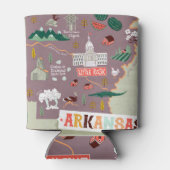 Arkansas Illustrated: Verenigde Staten Reiskaart Blikjeskoeler (Achterkant)