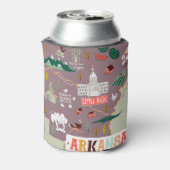 Arkansas Illustrated: Verenigde Staten Reiskaart Blikjeskoeler (Blikje Achterkant)