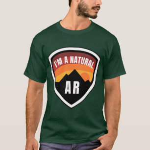 Arkansas in een natuurlijke badge t-shirt