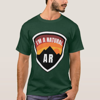 Arkansas in een natuurlijke badge t-shirt