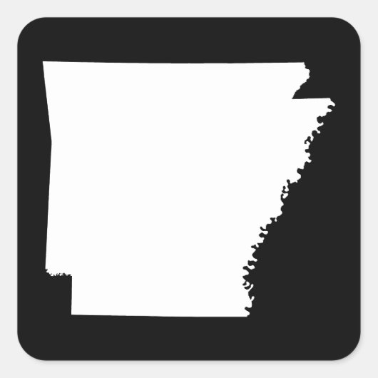 Arkansas in het wit vierkante sticker (Voorkant)
