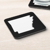 Arkansas in White Bier Onderzetter (Linkerzijde)