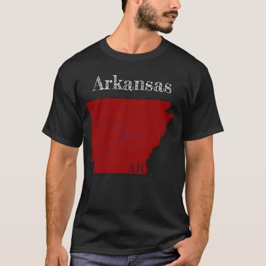 Arkansas Interstates [Berry Red Design] T-shirt (Voorkant)