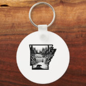 Arkansas Kaart En Landschap  Sleutelhanger (Voorkant)