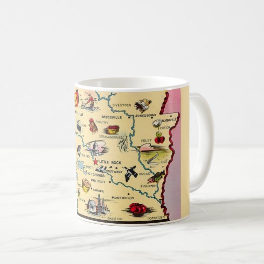 Arkansas Kaart Mok (Voorkant rechts)