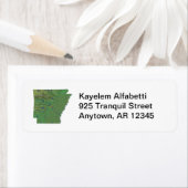 Arkansas Kaart Retour Adreslabel Etiket (Insitu)