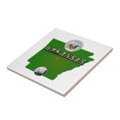 Arkansas Kaart, Zegel en Staat Faux Quarter Tegeltje (Zijkant)